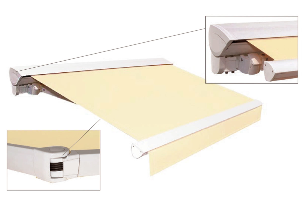 fabric cassette helioscreen folding arm awning motorised Adelaide SA